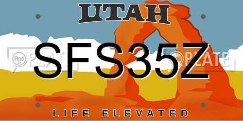 SFS35Z Utah License Plate