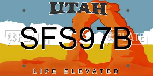 SFS97B Utah License Plate