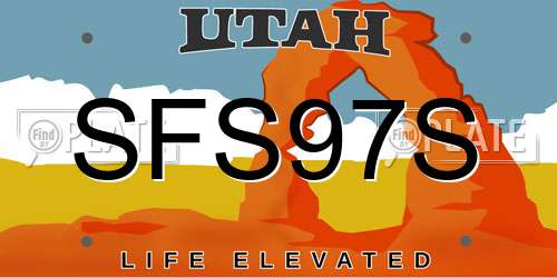 SFS97S Utah License Plate