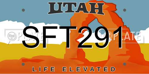 SFT291 Utah License Plate
