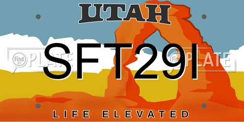 SFT29I Utah License Plate