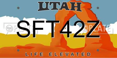 SFT42Z Utah License Plate