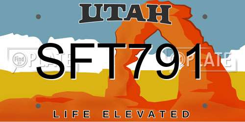 SFT791 Utah License Plate