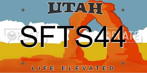 SFTS44 Utah License Plate