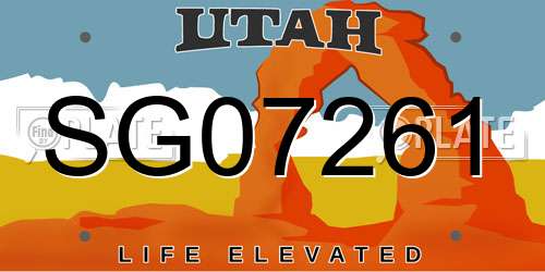 SG07261 Utah License Plate