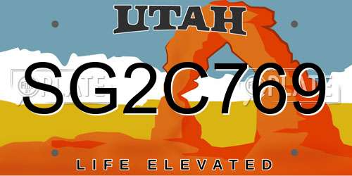 SG2C769 Utah License Plate