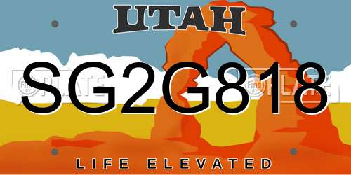 SG2G818 Utah License Plate