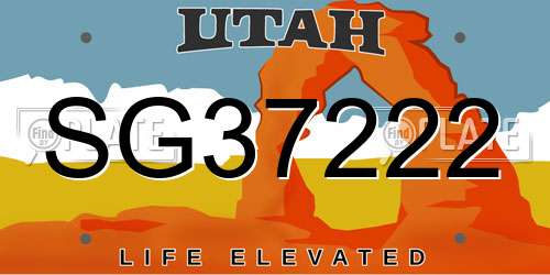 SG37222 Utah License Plate