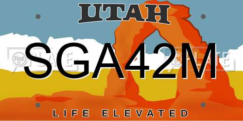 SGA42M Utah License Plate