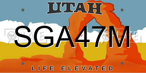SGA47M Utah License Plate