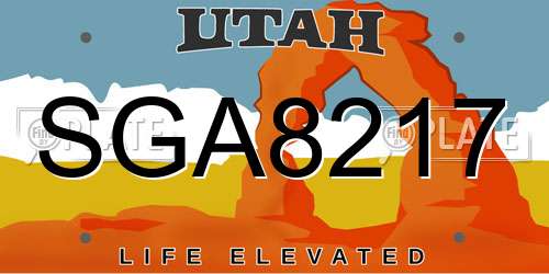 SGA8217 Utah License Plate