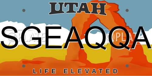 SGEAQQA Utah License Plate