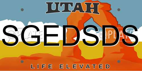 SGEDSDS Utah License Plate