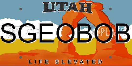 SGEOBOB Utah License Plate