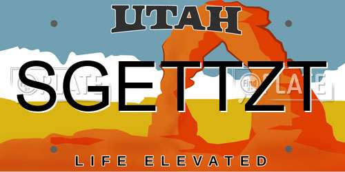 SGETTZT Utah License Plate