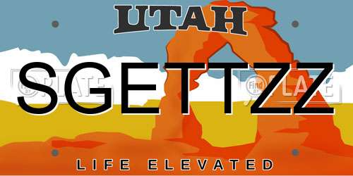 SGETTZZ Utah License Plate