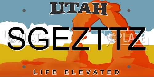 SGEZTTZ Utah License Plate