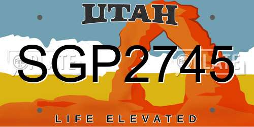 SGP2745 Utah License Plate
