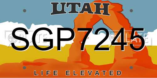 SGP7245 Utah License Plate