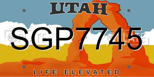 SGP7745 Utah License Plate