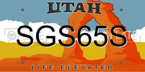 SGS65S Utah License Plate