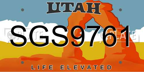 SGS9761 Utah License Plate