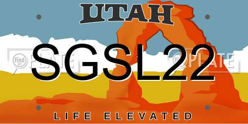 SGSL22 Utah License Plate