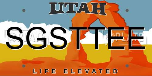 SGSTTEE Utah License Plate