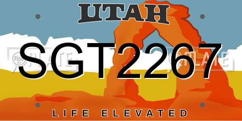 SGT2267 Utah License Plate