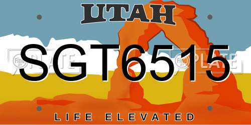 SGT6515 Utah License Plate
