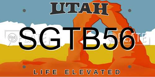 SGTB56 Utah License Plate