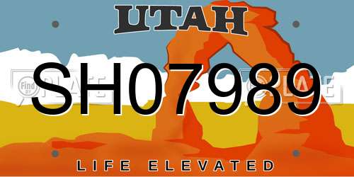 SH07989 Utah License Plate