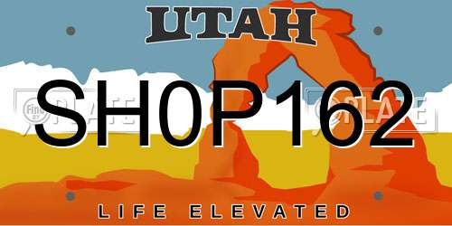 SH0P162 Utah License Plate