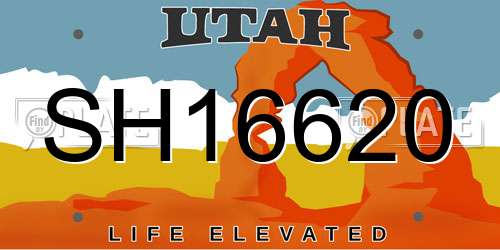 SH16620 Utah License Plate