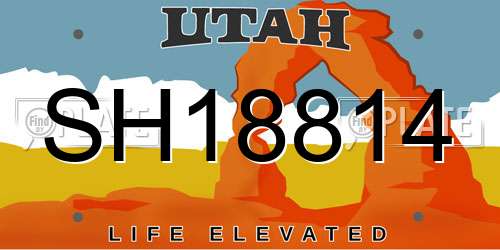 SH18814 Utah License Plate