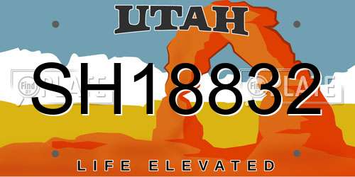 SH18832 Utah License Plate