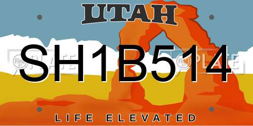 SH1B514 Utah License Plate