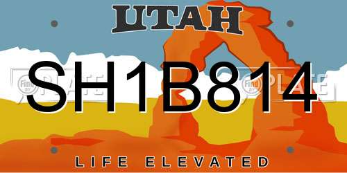 SH1B814 Utah License Plate