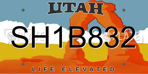 SH1B832 Utah License Plate