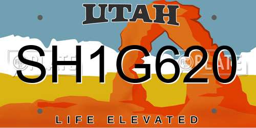 SH1G620 Utah License Plate
