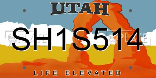 SH1S514 Utah License Plate