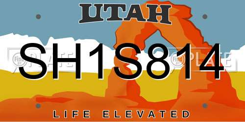 SH1S814 Utah License Plate