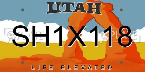 SH1X118 Utah License Plate