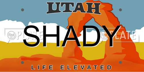 SHADY Utah License Plate