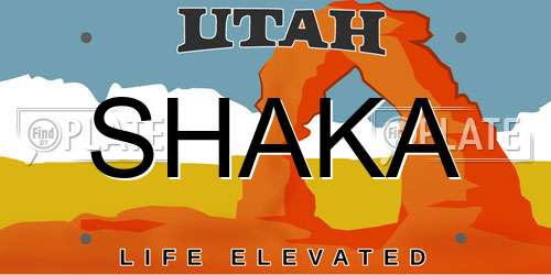 SHAKA Utah License Plate