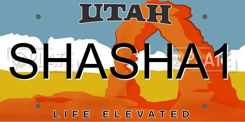 SHASHA1 Utah License Plate