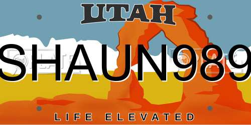 SHAUN989 Utah License Plate