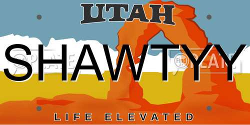 SHAWTYY Utah License Plate