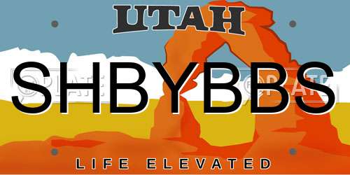 SHBYBBS Utah License Plate