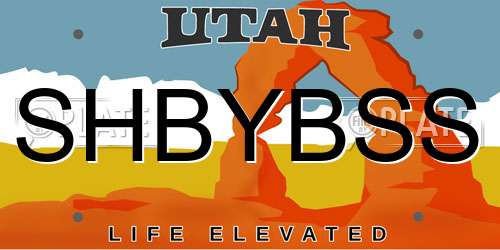 SHBYBSS Utah License Plate